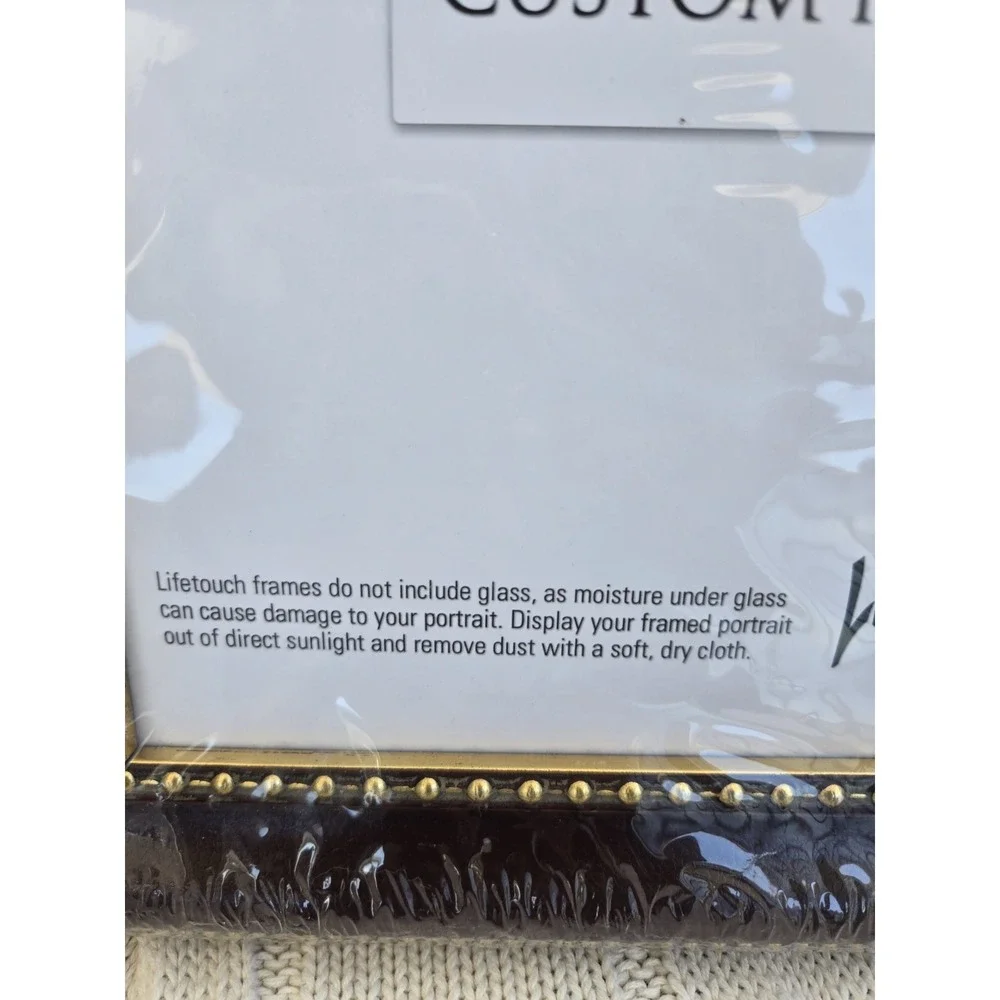 Lifetouch 8x10 Custom Picture Frame Dark Wood Gold Beaded Trim New Sealed